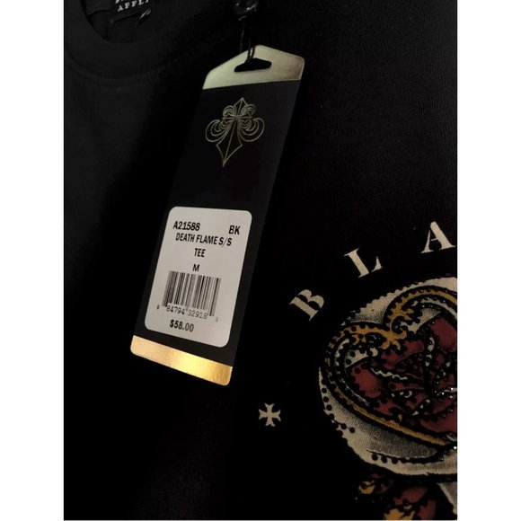 AFFLICTION Men's T-Shirt S/S DEATH FLAME TEE Black - Picture 7 of 12